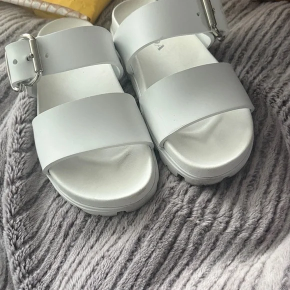 Prada White Slides with Silver Buckle - Picture 4 of 4